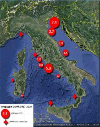 2. Quadro degli usi in Italia A livello nazionale le prime attività di dragaggio dei DSMR per il ripascimento delle spiagge risalgono agli interventi del Magistrato delle Acque per gli interventi