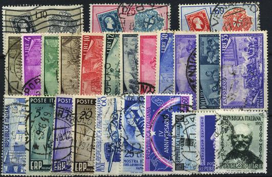 Ordinaria 1948-1952 - Lotto di 25 francobolli,