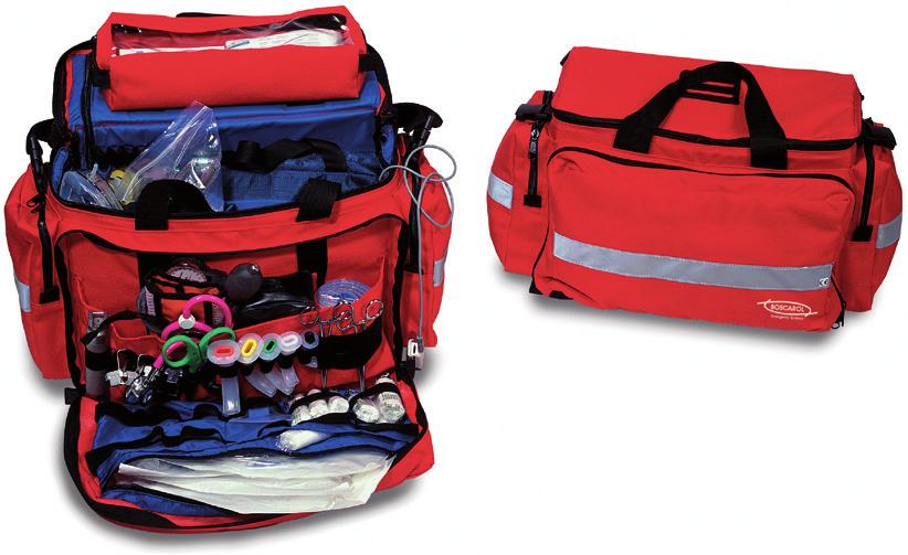 YEARS 1987-2017 TRAUMA bag Borsa di soccorso funzionale, compatta e capiente Tessuto antistrappo e impermeabile di colore rosso Totalmente sfoderabile Dotata di 4 strisce rifrangenti