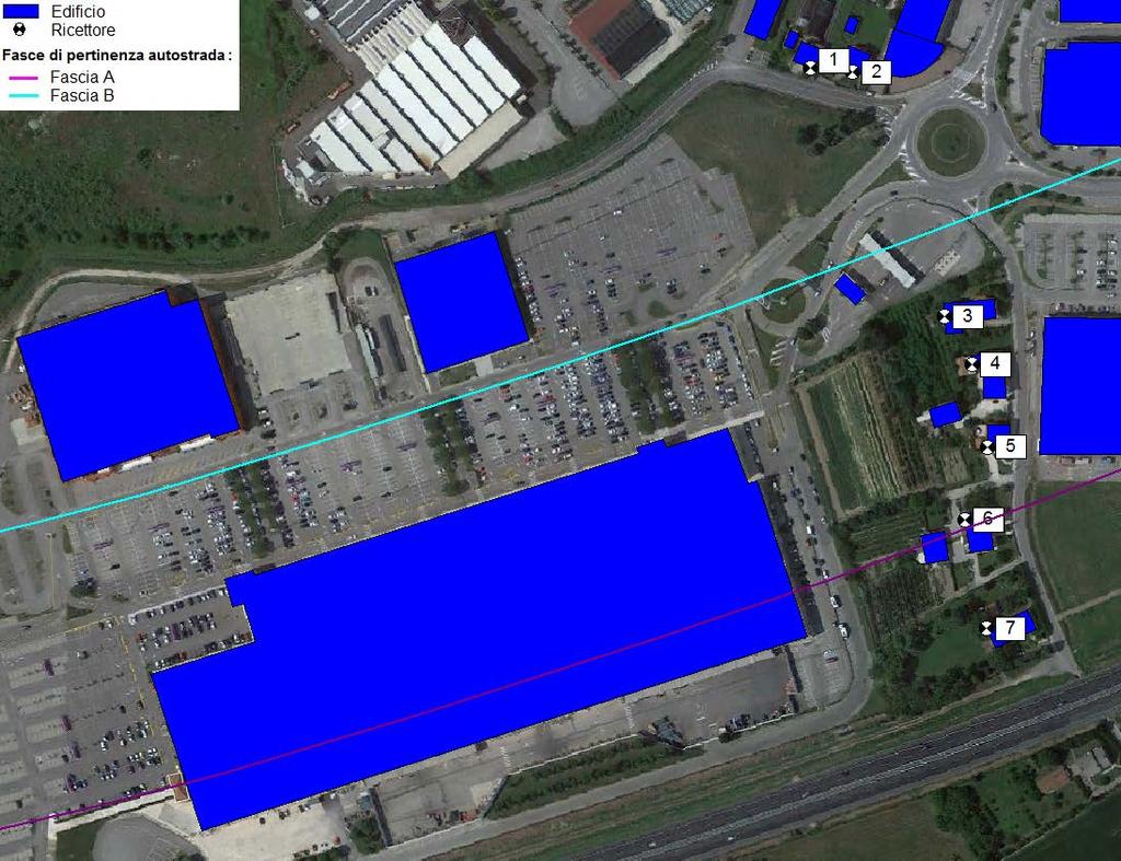 Figura 4-2 Localizzazione dei ricettori considerati e