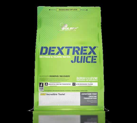 Dextrex Juice FORMULA DESTROSIO E TAURINA Dextrex Juice è una formula avanzata di destrosio farmaceutico, taurina micronizzata e una considerevole dose di magnesio.