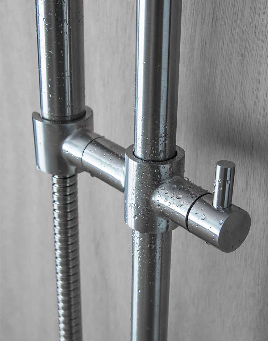 Shower sliding rail components: all in 316