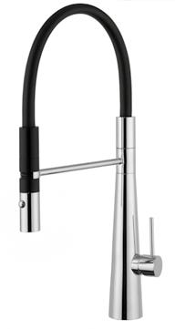 316 Brushed stainless steel kitchen mixer (346 mms high) SWIVEL with progressive cartridge placed in the spout.