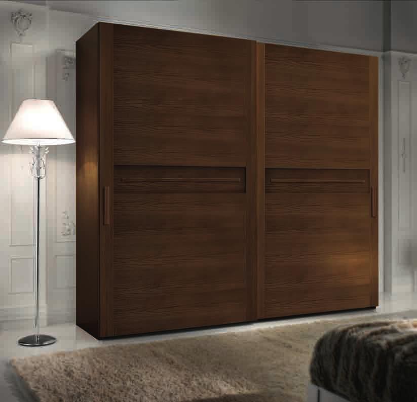 giselle014 collection articolo 4261/280 armadio 2 ante scorrevoli legno finitura noce tabacco opaco poro aperto wardrobe 2 sliding wooden doors