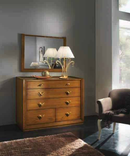 104 articolo 4061 specchiera rettangolare finitura noce chiaro poro aperto rectangular mirror light walnut