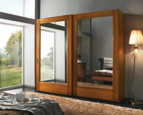 giselle014 collection articolo 4071/280 armadio 2 ante scorrevoli legno finitura noce chiaro poro aperto wardrobe 2 sliding wooden doors light walnut open pore finish cm. l. 280 p. 66 h.