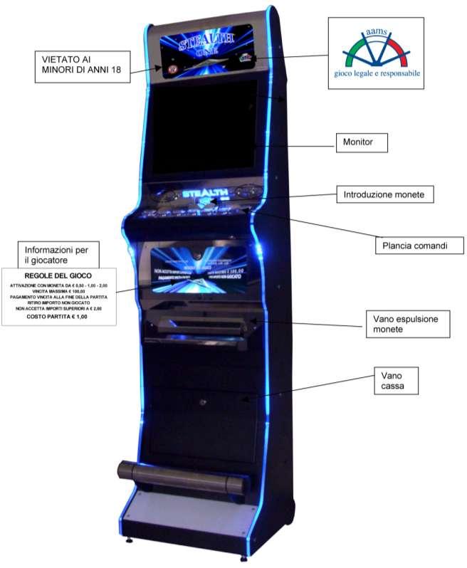 APPARECCHIO CON CABINET ALTERNATIVO STEALTH ONE PRODUTTORE:GAME SOLUTION Altezza:177 cm