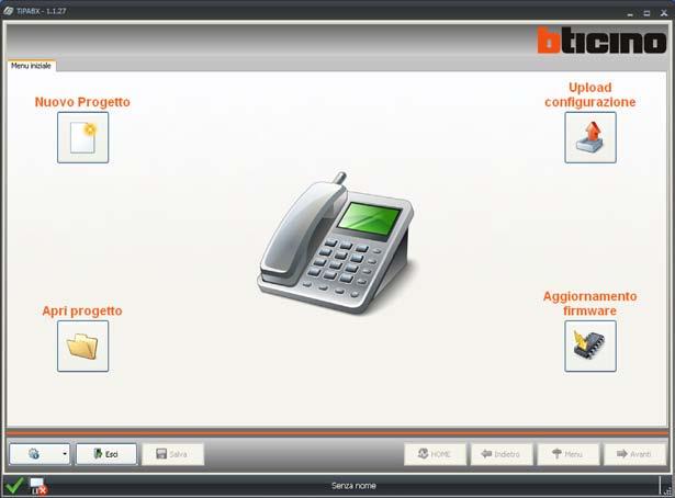 3.1 Menù iniziale All avvio dell applicativo TiPABX viene visualizzata la schermata iniziale 1 2 