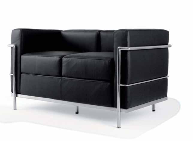 10 Le Corbusier 10 Poltrona, divano due/tre posti, struttura in tubo d acciaio inox, cuscini amovibili