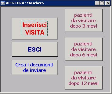 Questo pulsante per creare i file dati da inviare all Agenzia Regionale di Sanità nei tempi