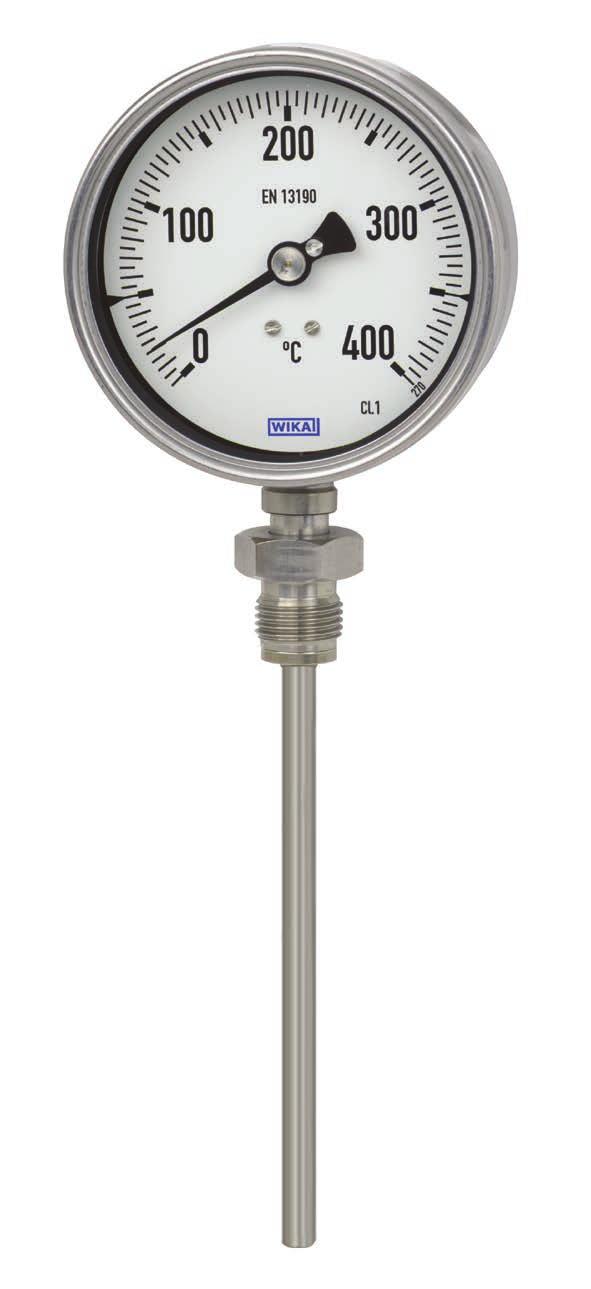 Misura di temperatura meccanica Termometro bimetallico Modello 55, versione da processo di alta qualità secondo EN 13190 Scheda tecnica WIKA TM 55.