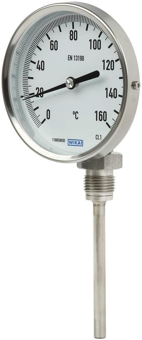 Misura di temperatura meccanica Termometro bimetallico Modello 52, serie industriale Scheda tecnica WIKA TM 52.