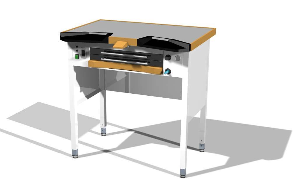 Banco da orologeria SB1R ad un posto di lavoro con tre cassetti. - Il piano di lavoro 150X65 cm. dello spessore di 4,5 cm.