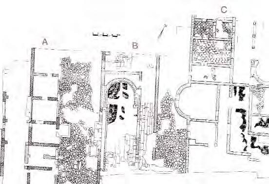 Durante i lavori di scavo di via in Arcione furono trovati i resti di tre edifici separati tra loro da due larghe strade basolate e situati alla profondità di circa 7 m rispetto al piano attuale di