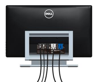 Connessione del cavo USB Una volta completata la connessione del cavo DVI/VGA/HDMI, seguire la procedura in basso per collegare il cavo USB al computer e completare la configurazione del monitor: 1.