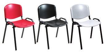 Sedia in similpelle: sedile 46 x 41 cm; schienale 48 x 34 cm; altezza sedile da terra 46 cm; altezza totale 80 cm.