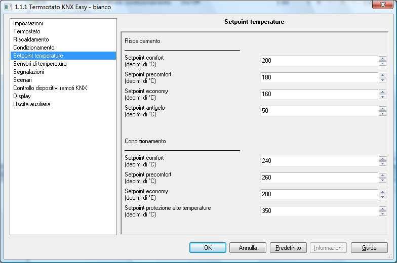 7 Menù Setpoint temperature I setpoint delle modalità HVAC possono essere modificati da menu locale o essere forzati temporaneamente tramite i comandi locali; in entrambi i casi, tra i vari setpoint