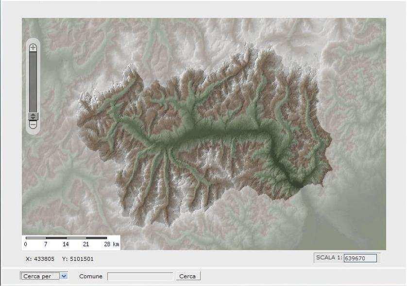 2.1 Controllo Mappa Nel controllo mappa sono visualizzate le informazioni areali create dinamicamente dalla combinazione dei diversi strati informativi selezionati dalla lista layer, e dall