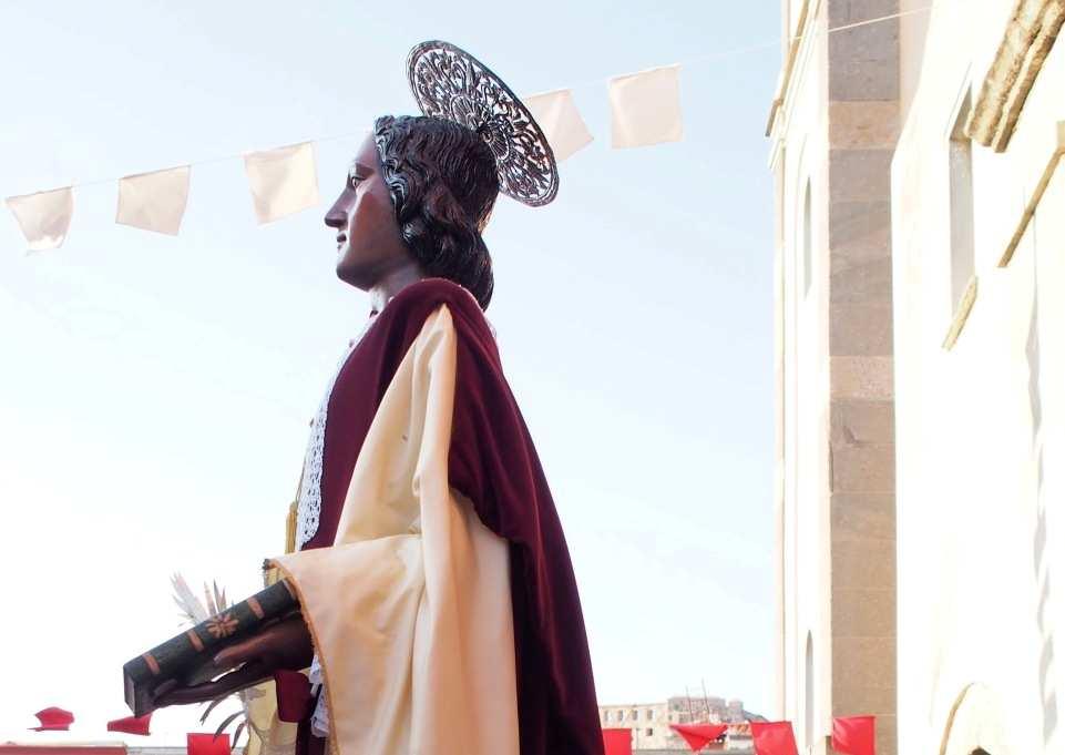 La statua di Sant Antioco all uscita dalla