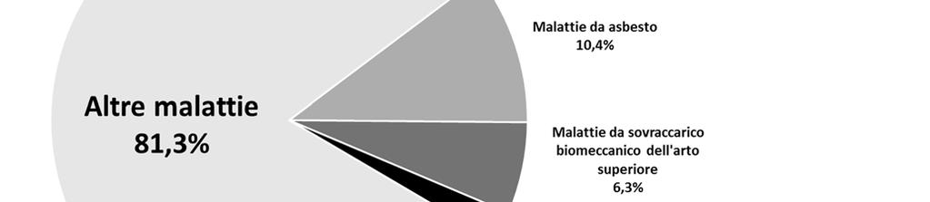 Graf. 76 Incidenza delle malattie professionali più diffuse nel 2015 (Lodi, % su totale casi) Tabella 19