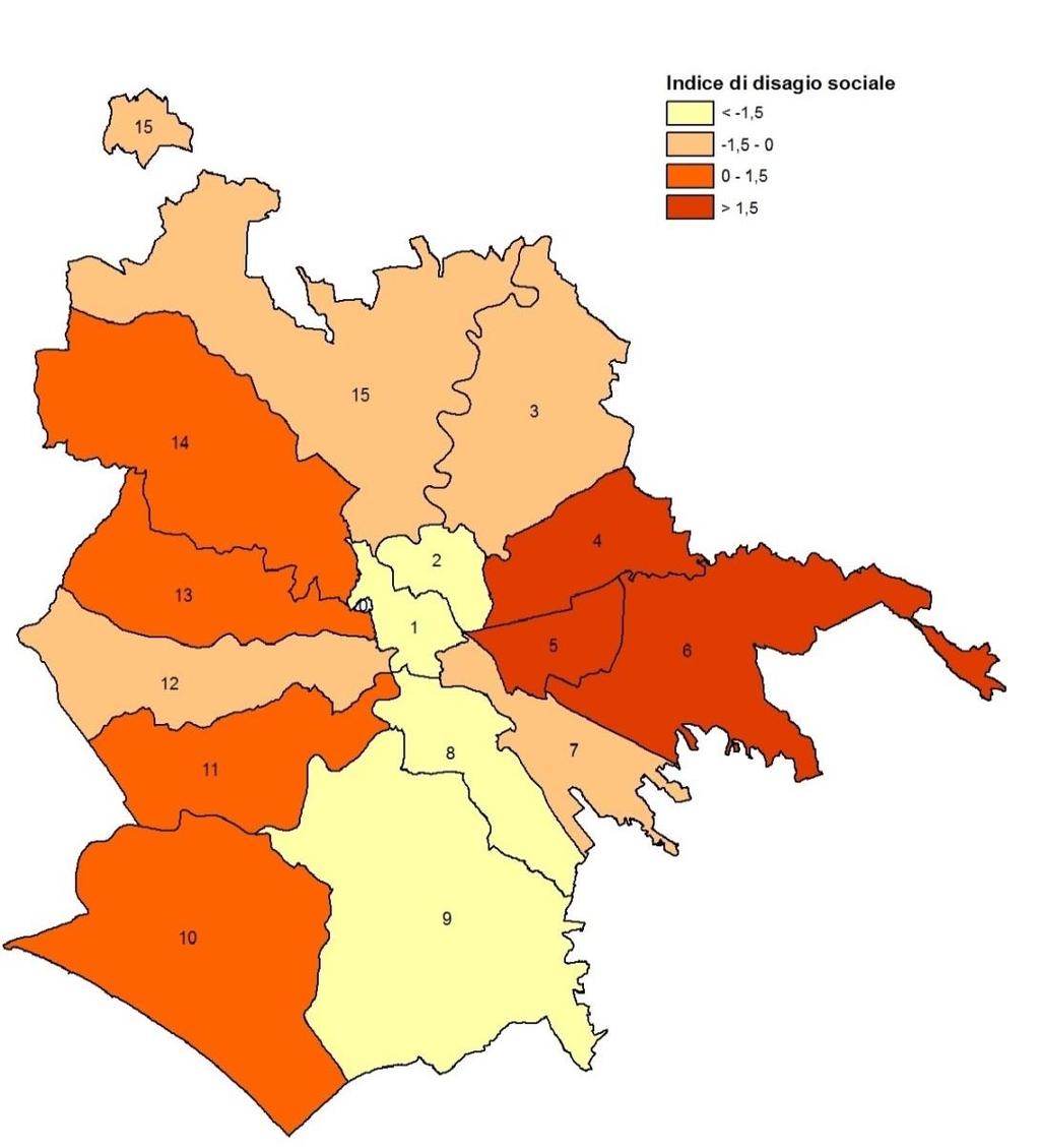 Fabbisogno di servizi sociali L IDS (Indice di Disagio Sociale) offre una media ponderata dei tassi di