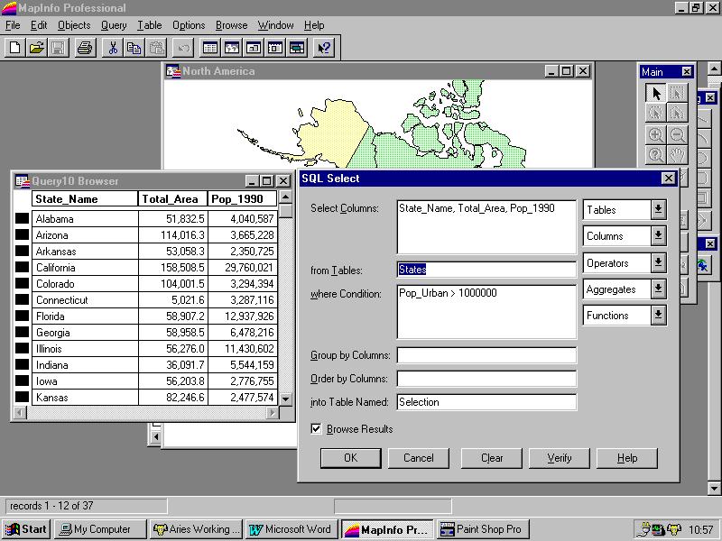 Databases & GIS dati spaziali Al livello più semplice un GIS è l interfaccia tra la rappresentazione grafica e il