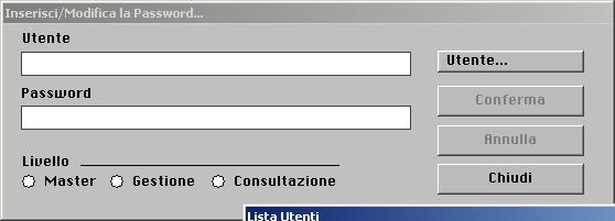 25 Il prgramma ha inltre vari livelli di utilizz (dati dalla passwrd assegnata all'utente) che