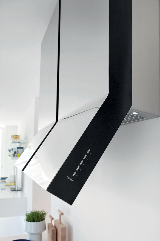 The essential geometry of the Rialto Top Falmec hood is an integral part of a living