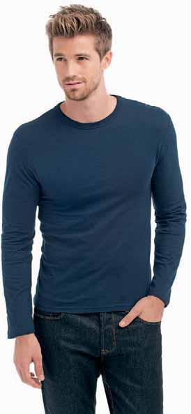 Cuciture laterali. Men s Long Sleeve 100% cotone, T-shirt tubolare dalla vestibilità comfort manica lunga.