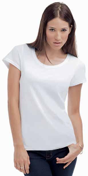 49 T-SHIRT N1000 p. 10 N1100 T-Shirt girocollo Manica corta in single jersey. 100% Cotone ring-spun, taglio femminile con cuciture laterali.