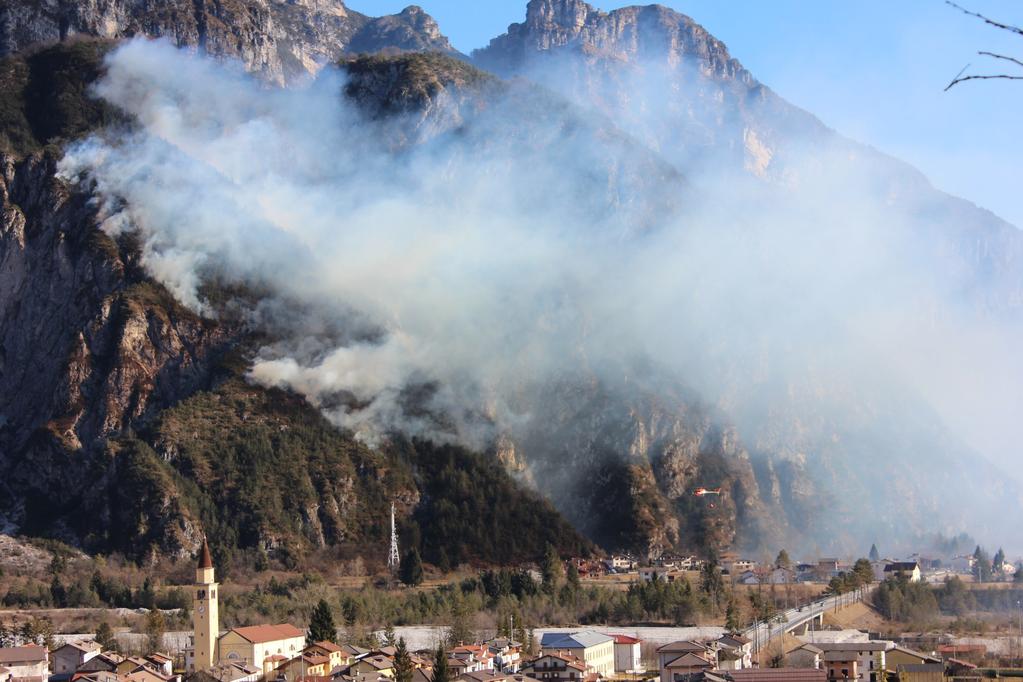 Incendio del 17 gennaio 216, partito da un sentiero nei pressi dell abitato di San Floriano in Comune di Cimolais.