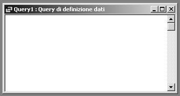 Foglio di scrittura per inserire la creazione delle tabelle direttamente in SQL, ottenuto utilizzanto il comando del menù principale Query/SQL specifico/definizione dati Creazione delle