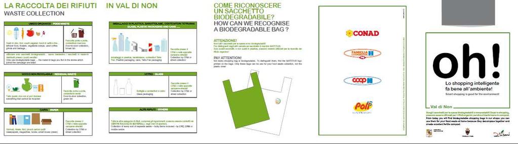 54 La Comunità ha attivato, in collaborazione con i commercianti, l iniziativa OH! per favorire l utilizzo di borse e sacchetti in mater BI rivolta alle famiglie.