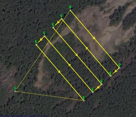 affioranti Volo 3 (I3): con camera inclinata di 45 gradi, ad altezza