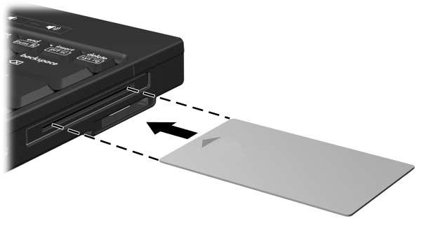 Smart Card (solo su alcuni modelli) Inserimento di una Smart Card Per inserire una Smart Card: 1.