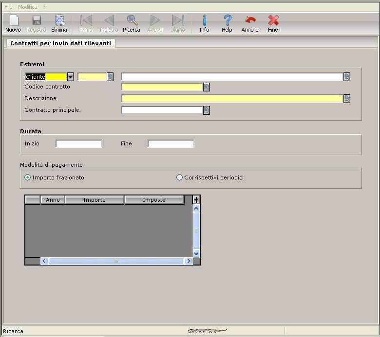 Poiché la normativa lo richiedeva, è stato rilasciato un programma di gestione contratti.