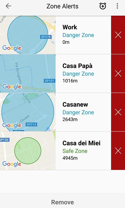 Creazione Fence da Web Al momento la creazione delle Fence tramite APP è in via di sviluppo, pertanto la creazione delle fence va effettuata direttamente dalla piattaforma Web.