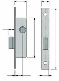 Reversible latch only with 8 handle spindle Frontale