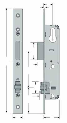 25 080 25 9,5 90 2 9980 0 080 0,5 0 2 9980 5 080 5 9,5 70 2 B mm Contropiastra per serrature Punto Strike plate for Punto locks 20 22 2,5 5, Contropiastra