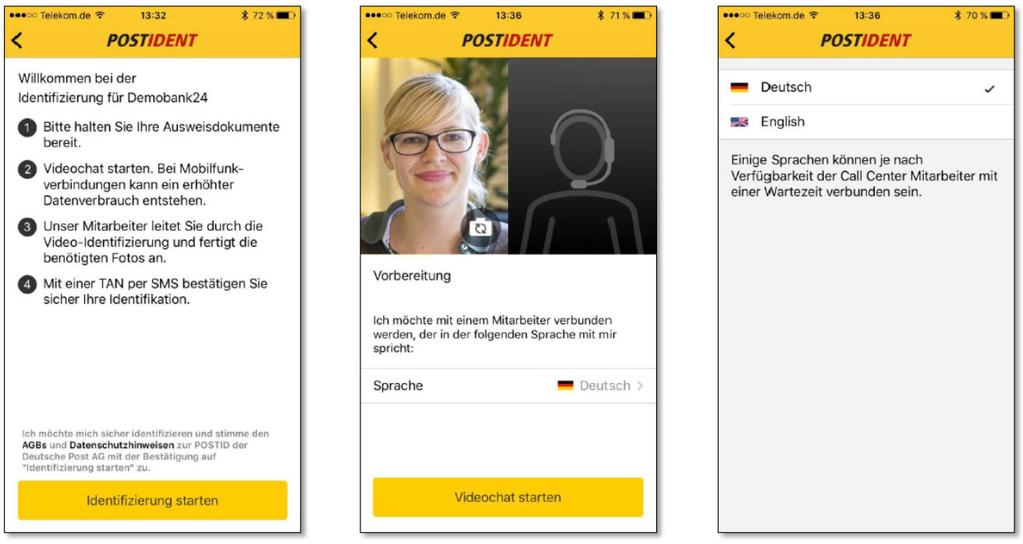 APP DI DEUTSCHE POST PREPARAZIONE E SCELTA DELLA LINGUA