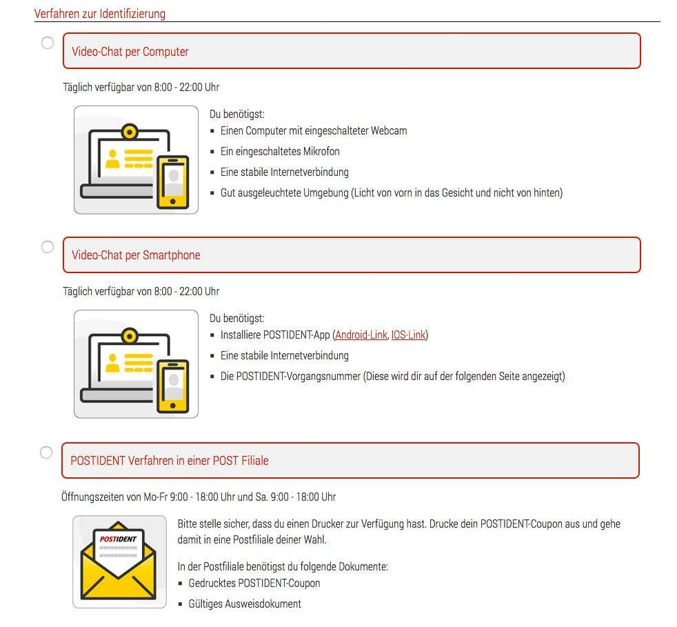 SELEZIONA LA PROCEDURA PER L IDENTIFICAZIONE Video chat tramite computer Continuare a pagina 8 Video chat tramite smartphone