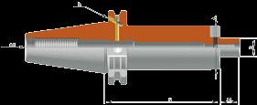 100 25 65 73,20 43,90 MA1111010100115 TCB40 H100 WE32 100 32 72 82,35 49,40 Mandrino portafrese fisso con passaggio refrigerante, DIN 69871 ISO40, forma