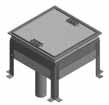 Sistemi sottopavimento Scatola di derivazione BAK4 per fissaggio sul pavimento grezzo La posa di canali sottopavimento richiede un altezza minima del rivestimento in calcestruzzo (60 mm).
