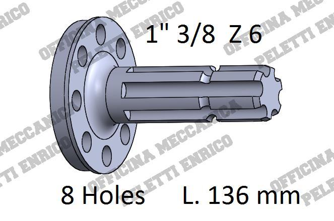 Perno Albero anteriore PTO Front PTO Axle Shaft Pin lo TVT 135,