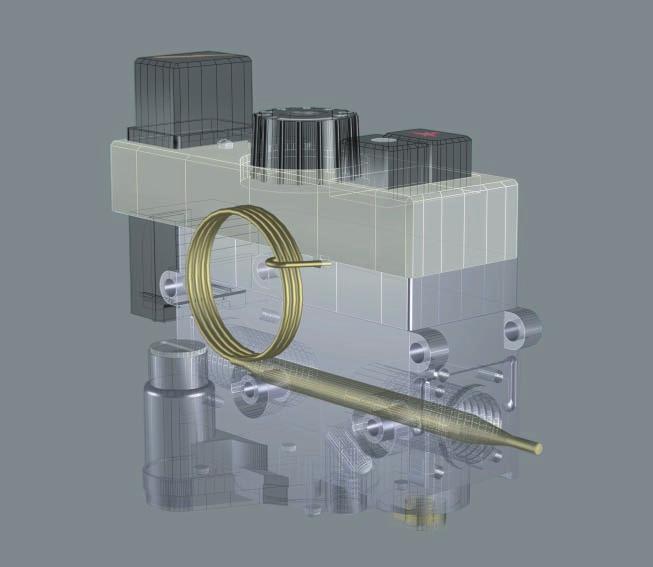 INSTALLAZIONE Collegamento principale gas Il collegamento va effettuato utilizzando tubi gas con filettatura 1/2 o 3/8 in entrata e 3/8 Rp ISO 7 in uscita. Coppia di serraggio: 25 Nm.