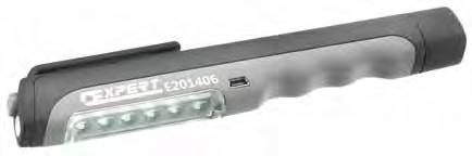 Illuminazione E0406 Torcia tascabile a LED ricaricabile Modello a 6 Led Luminosità: 5 lux a 0,5 metri Clip di aggancio Base magnetica