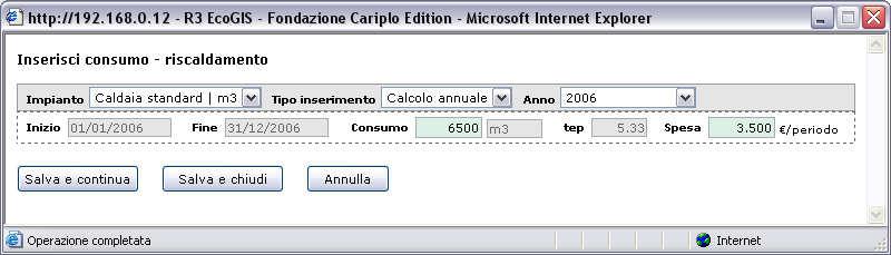 2.2 Inserire i consumi Cliccare sull icona Inserisci nuovo di fianco alla voce consumi: viene aperta una finestra pop-up con la schermata di inserimento dei consumi (Figura 8).