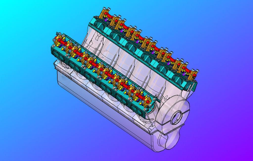 Il motore diesel common rail Il motore in oggetto è un diesel 12 cilindri a V di 60 progettato in una precedente tesi.