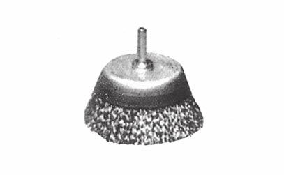 Small items - MINUTERIE Spazzola circolare con gambo fili in acciaio ondulati ad alta resistenza Round brush with arm AT78