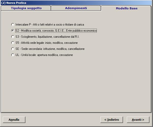 (Figura n. 1b) Agendo sul bottone Avanti comparirà la maschera che segue Vedi: Figura n.